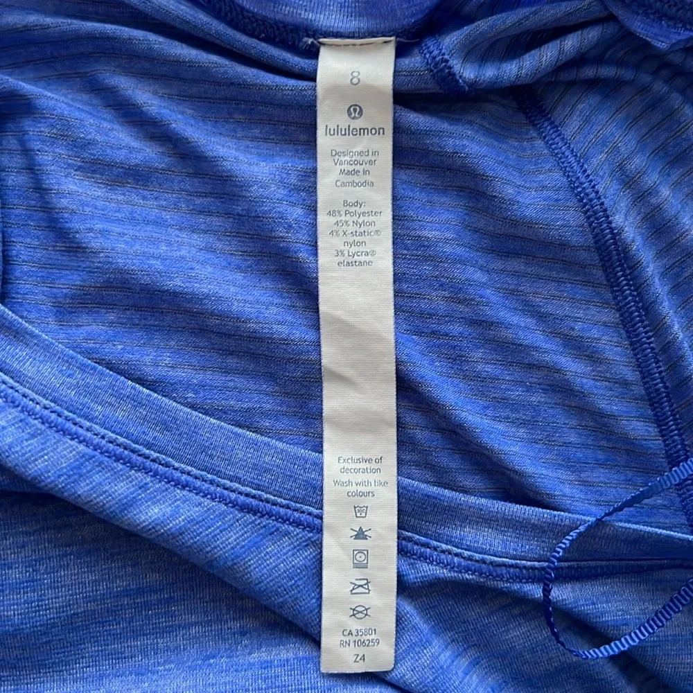 Lululemon On Track Long Sleeve Top in Heathered Cerulean Blue - Picture 3 of 9